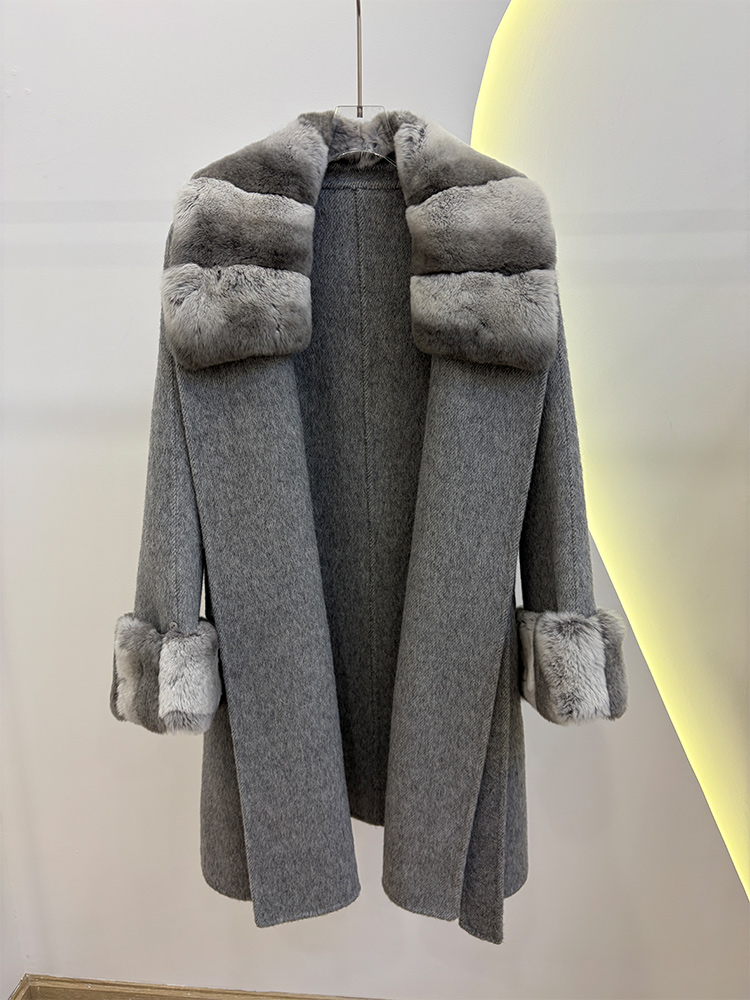 Autumn Winter Real Fur Coat Ja - Wool Coat Peacoat ulasan dan harga