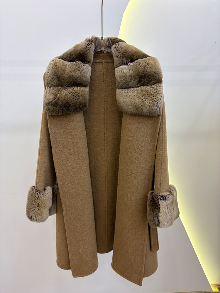 Autumn Winter Real Fur Coat Ja - Wool Coat Peacoat ulasan dan harga