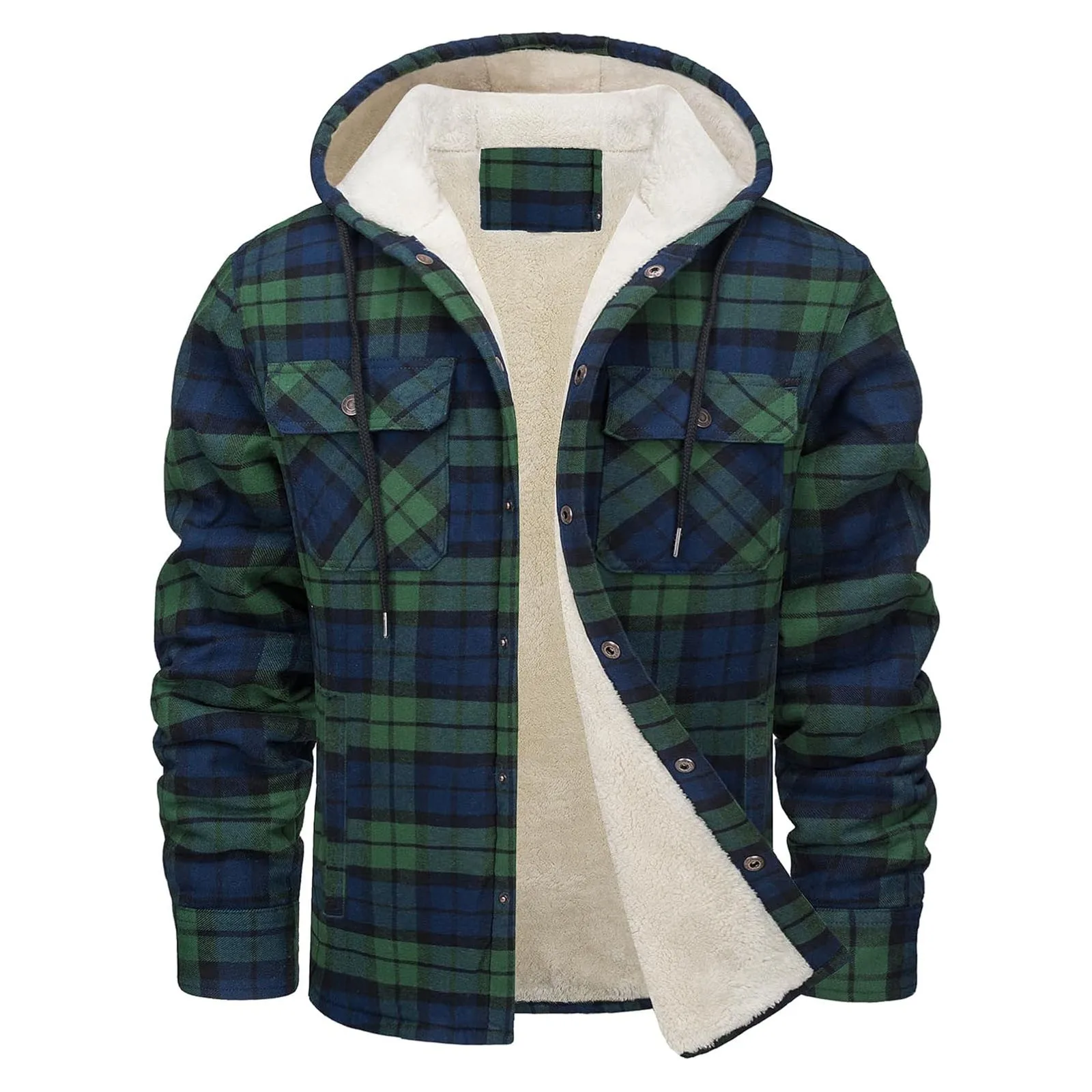 Thick Warm Flannel Hooded Jack - Flannel Shirt Lined ulasan dan harga