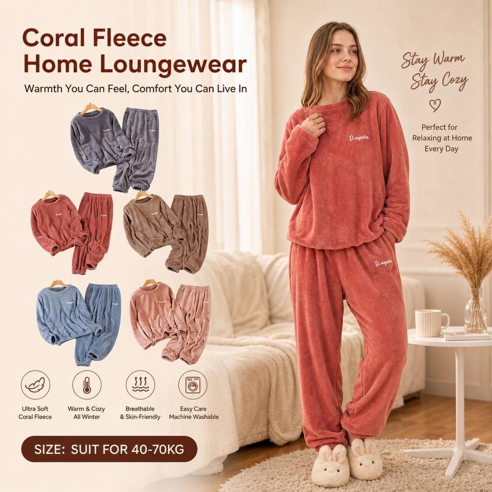 Coral Fleece Homewear Set Paja - Corduroy Pant Warm ulasan dan harga