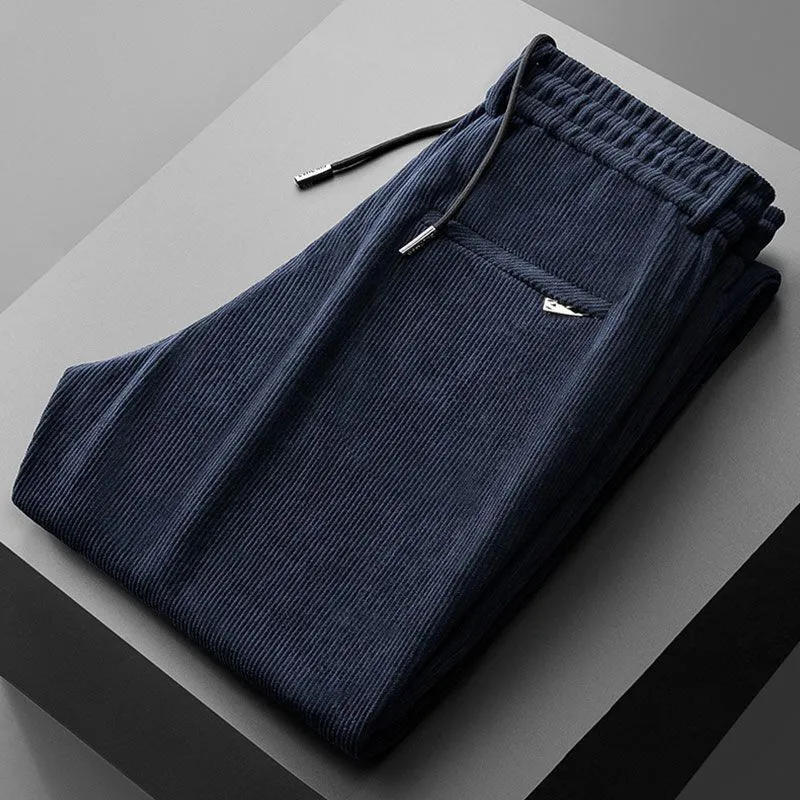 Men Corduroy Elastic Waist Cas - Corduroy Pant Warm ulasan dan harga