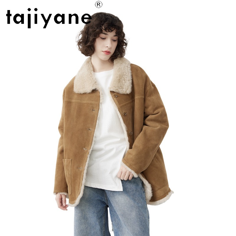 TAJIYANE A‑Grade Sheep Shearli - Wool Coat Peacoat ulasan dan harga