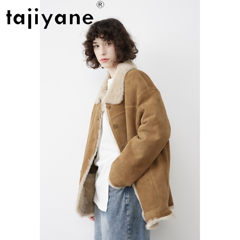 TAJIYANE A‑Grade Sheep Shearli - Wool Coat Peacoat ulasan dan harga