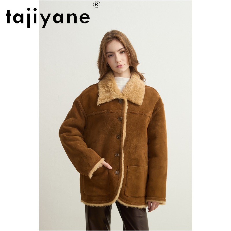 TAJIYANE A‑Grade Sheep Shearli - Wool Coat Peacoat ulasan dan harga