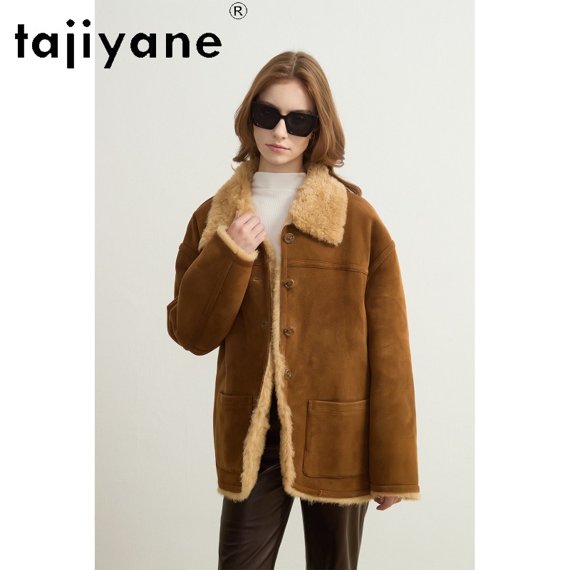 TAJIYANE A‑Grade Sheep Shearli - Wool Coat Peacoat ulasan dan harga